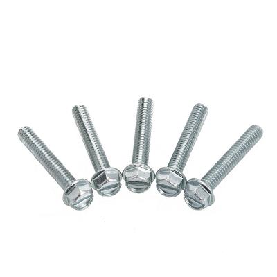 China Slotted Head Hex Washer Machine Screw Hex Washer Screws Carbon Steel With Galvanized for sale