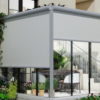 China Expandable Motorized Outdoor Fabric Vertical Curtains Shade Shutter Roller Zipper Screen Blinds for sale