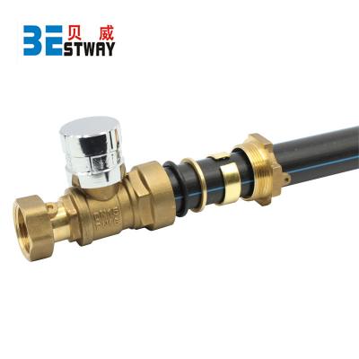 China General Customized Brass Magnetic Lockable Ball Valve Good Quality Front Water Meter for sale