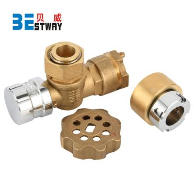 China General Magnetic Lockable Valve Water Meter Brass Valve For Water Meter 1/2