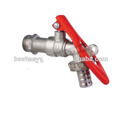 China Modern nickel plated brass lockable bibcock with PTFE lock for sale