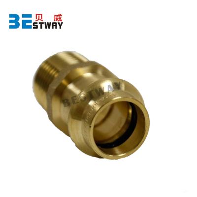 China Potable Water BWVA Brass Press Fittings With Press And Thread End for sale