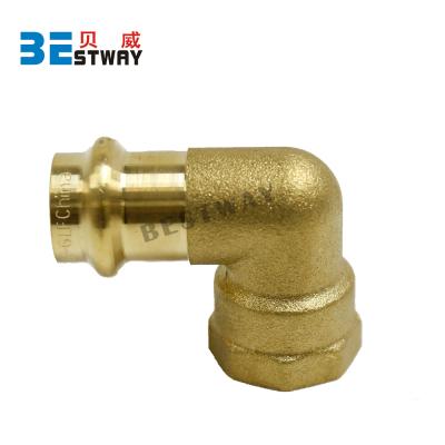 China Drinking Water BWVA Brass Press Fittings Elbow Tee Coupling Reducer Tubing Pipe Fittings For Water / Gas for sale