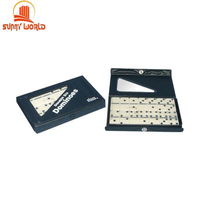 China Travel Dominoes Mini Playsets Mini Dominoes Travel Custom Case Sets PU Leather Domino Game for sale