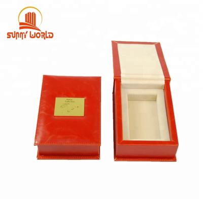 China Custom Wholesale Handmade Leather Gift PU PVC Perfume Box Bottle Storage Gift Packaging Box for sale