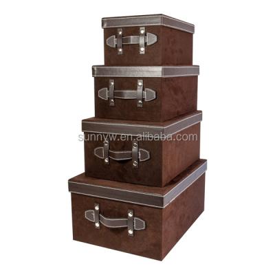 China Wholesale Price Sustainable Custom Made Suede Storage Boxes And Bins With Removable Lid Home Storage Container for sale