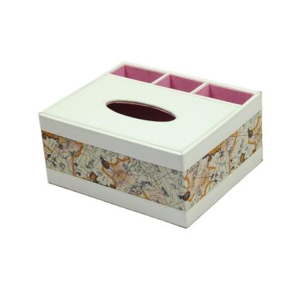 China Custom Leather Home Office Storage Tissue Box Paper Towel Napkin Holder PU Box For Home Office for sale