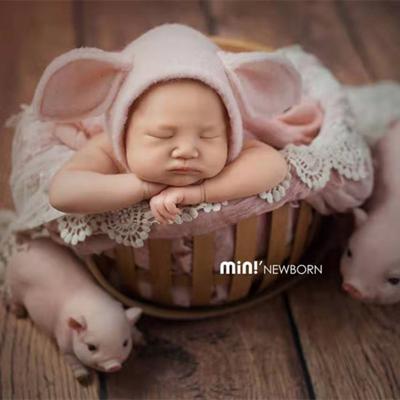 China Handmade Plush Baby Hat Wool Baby Hood Hat Animal Photo Props Lovely Hood Photography Newborn Props for sale