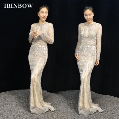 China IRINBOW DD22006W New Fashion Dry Cleaning Fashion New Sleeve Wedding Dresses Kalinnu Choir Church New Orleans White Sequin Dress for sale