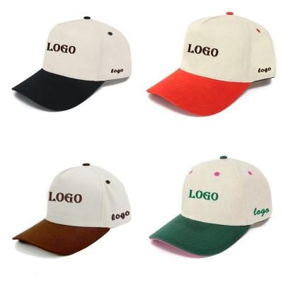 China Wholesale Custom 100% Custom Logo Cotton Twill Embroidery For Men Two Tone Gorras 5 Panel Sports Hat Baseball Cap for sale