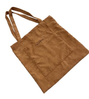 China OEM Tote Bag Plain Natural Organic Handled Tote Shopping Cotton Bags With Reusable Cotton Corduroy Custom Logo for sale