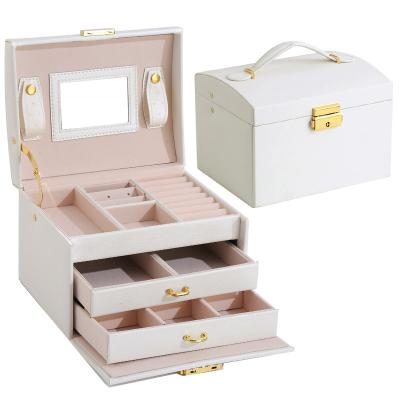 China Classic Elegant Vintage Luxury New Luxury Jewelry Box Set Storage Box Small Series Large Three-layer Storage Jewelry Storage Box for sale