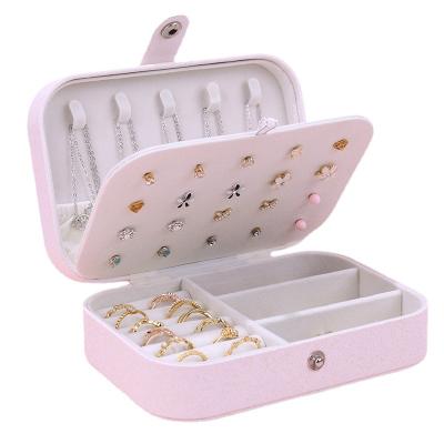 China New Luxury Custom Jewelry Storage Box Ring Earring Jewelery Travel Box Jewelry Box Direct Selling Supplier Eco-Friendly Pink for sale