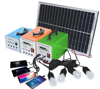 China 10W Home Solar Mobile Charging Home Led Light Kits Mini Solar Panel System Solar System For Africa for sale