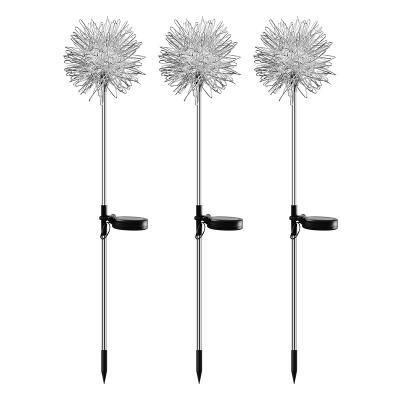 China 10CM/15CM Solar led aluminum wire ball dandelion modeling lamp outdoor luminous floor String lights LED For Garden Lawn Holiday Light for sale