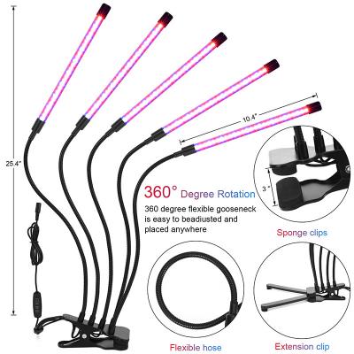 China Plant Vegetables Grow Hot Sale LED clip plant growth light USB dimming timing green plant flower full spectrum succulent fill light for sale