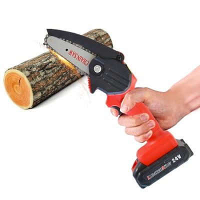 China 2-Stroke Mini Electric Saw Chainsaw 24V for Woodworking Garden Tools with Batterys Chainsaws Wood Cutters for sale