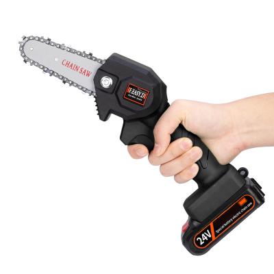 China 2-Stroke 4 Inch Mini Pruner Handheld Rechargeable 24v Battery Portable Electric Chainsaw With Brushless Motor for sale