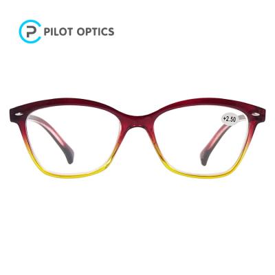 China ISO 13485 Thin Pilots En Pilots Graduated Spring Frame Oversized Reading Glasses for sale