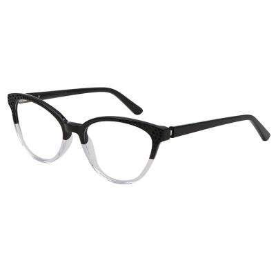 China Optical Frame Popular Women Cat Eye Glasses Fashionable Big Face Medical Glasses Frames for sale