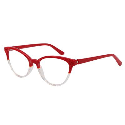 China Fashionable Popular High Quality Optical Frame Cat Eye Woman Production PC Glasses Frames for sale