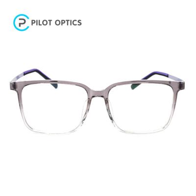 China Tr90 Rectangle Spectacle Frames Wholesale High End Optical Pilot Optics Anti Optical Frame for sale