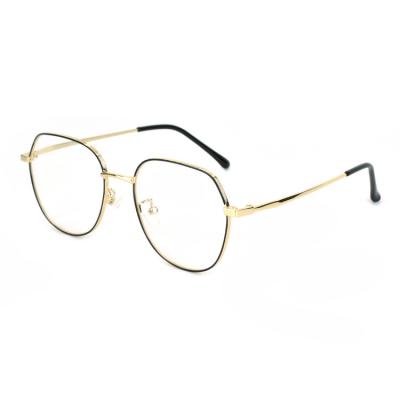 China Retro Gold Round Optical Frame Pilot Optics Metal Spectacle Monocle Frames for sale