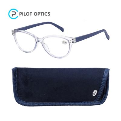 China Slim Pilot Optics Custom Logo Eco Branded With Case Free Sample Designer Reading Glasses for sale