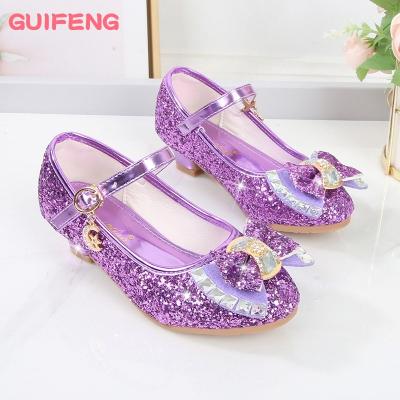 China New Breathable Girls Fashion Spring Summer Girls High Heels Princess Shoes Frozen Aisha Children's Shoes Dancing Shoes for sale