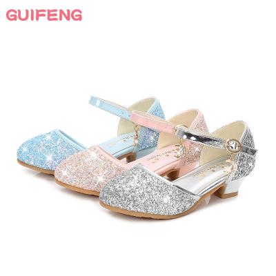 China Breathable Kids Stylish Shoes New Little Girls Summer Sandals Children Rhinestone Party Crystal Princess Shoes For Girls for sale