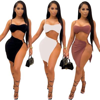 China Sleeveless Anti-wrinkle Mini Wrap Dresses Solid Color Cut Out For Women Club Wear Sexy Bodycon Dresses 2021 for sale