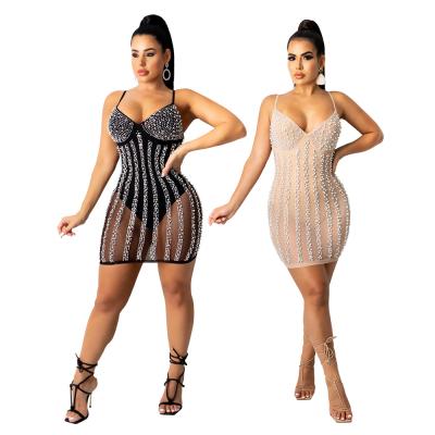 China Anti-wrinkle Strap Nightclub Sequin Sparkle Bandage Paisley Crystal Party Sexy Bodycon Dresses Diamond Dress Vestido Ladies Dresses for sale