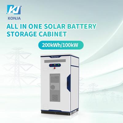 Cina KonJa All In One Solar Battery Storage Cabinet 200kWh 100kW Sistema di accumulo di batterie all'aperto in vendita