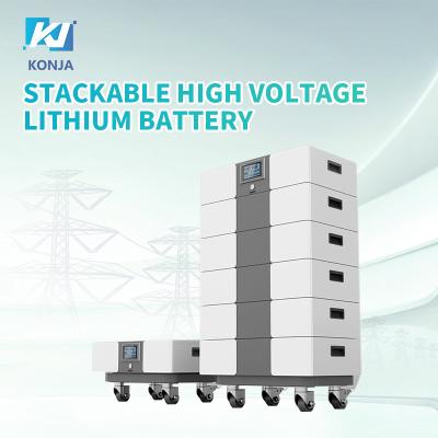 China KonJa 288V 100Ah Stackable Solar Batteries 28.8kWh Stackable High Voltage Lithium Battery for sale