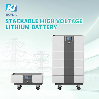 Chine KonJa Power 48V 96V 144V 192V 240V 288V 100Ah Famille LifePO4 batterie solaire empilable avec contrôle d'écran à vendre