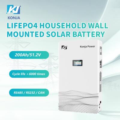 China KonJa 51.2V 200Ah 10.24kWh Household Wall Mounted Storage Battery With 5 Years' Warranty for sale