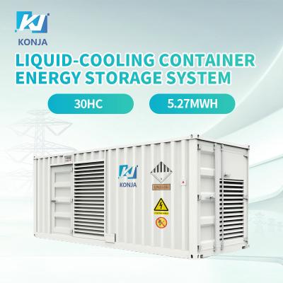 China KonJa Refrigerador de líquido 30HC 5.27MWh Container Sistema de armazenamento de energia de ciclo profundo BESS Container à venda