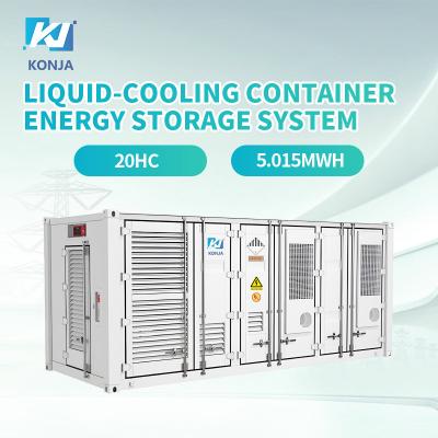 China Sistema de almacenamiento de energía de contenedor de 5.015MWh de refrigeración líquida KonJa Batería de grado A 0,5C IP54 en venta