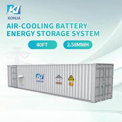 China KonJa Air Cooling ESS 40FT 2.58MWh 768Vdc Deep Cycle Battery Energy Storage System 400Vac Container Battery Te koop