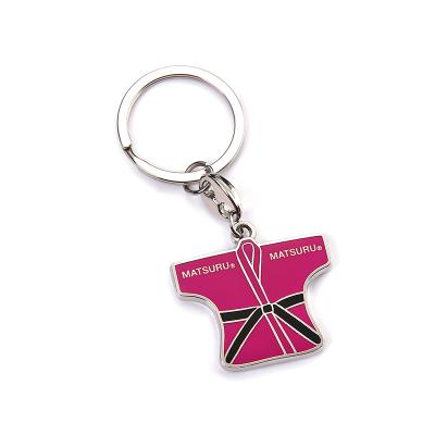 China Innovative 2D 3d apparel shape deisgn zinc alloy promotional hard enamel logo custom keychains for sale