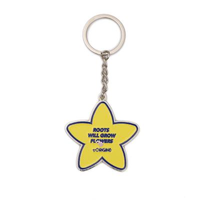 China Custom Personalized Cute Keepsake Gift Yellow Star Enamel Keychains for sale