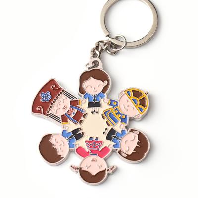 China Souvenir Gift Custom Soft Enamel Popular Key Rings Drawing Kids Cartoon Key Chain for sale