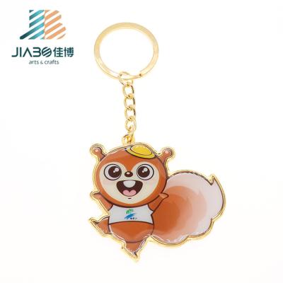 China Custom Metallic Epoxy Animal Keepsake Gift Squirrel Cheer Key Chain for sale