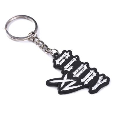 China Wholesale cheap custom name metal black letter souvenir gift logo zinc alloy personalized key chain for sale