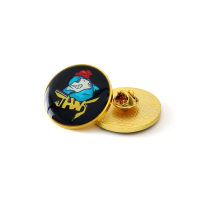 China China Golden musical round sheap lapel pins cheap vacuum no mold lapel pins with rainbow sticker for sale