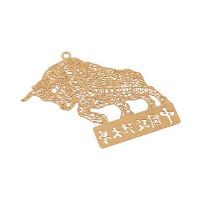 China China Brass Hollow Book Markers Metal Horse Zodiac Bookmarks for sale