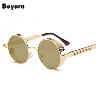 China Classic Fashion BOYARN Sunglasses Vintage Steampunk Sunglasses Women Men Shape Hot Sale Alloy Round Sun Glass UV400 Wholesale for sale