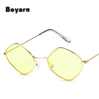 China Other Fashion Women Vintage Sunglasses Men Alloy Blue Frame Cat Eye Glasses UV400 Glass Sun Glasses Clear Frame Ocean Purple Small for sale