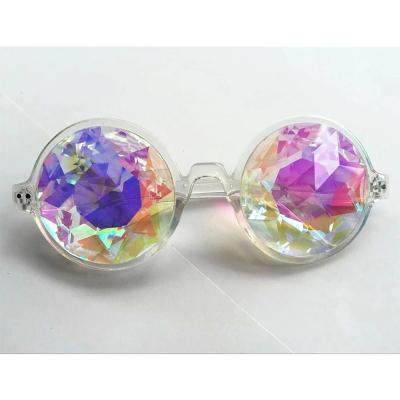 China Fashion Sunglasses Kaleidoscope Glasses Rave Men Round Kaleidoscope Sun Glasses Women Party Psychedelic Prism Diffracted Glass Sunglasses EDM Female for sale