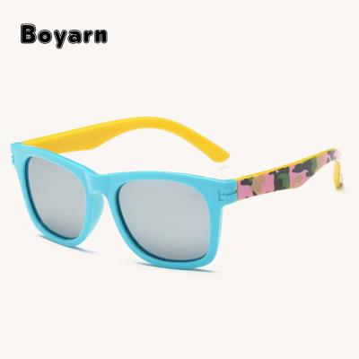 China The Other Titanium Plastic Girls Boys Girls TR90 Polarized Kids Sunglasses Camouflage Coating Glass Flat Eyewear C484 for sale